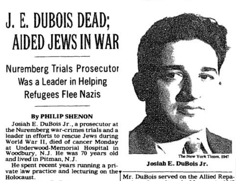 The New York Times obituary August 4, 1983, for Josiah E. Dubois, Jr.